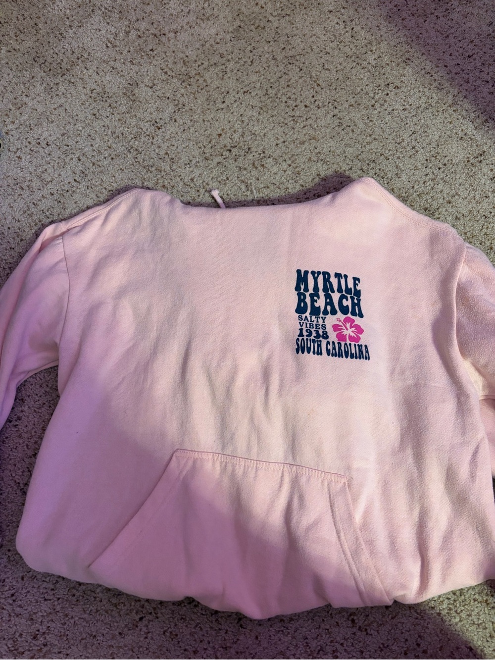 Pink Myrtle Beach Pullover Hoodie with Graphic